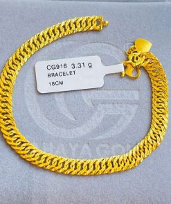 870331 CG 916W GOLD BRACELET 18CM
