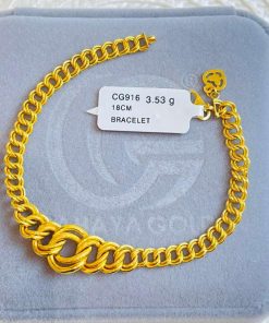 650353 CG 916W GOLD BRACELET 18CM
