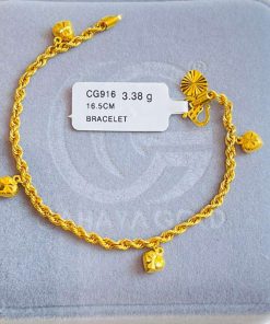 630338 CG 916W GOLD BRACELET 16.5CM