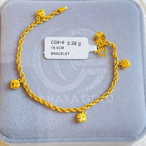 630338 CG 916W GOLD BRACELET 16.5CM