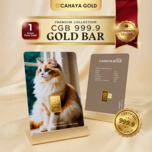 1g Gold Bar – Kucing Comel (White & Brown Cat) — jongkong emas 999.9 Cahaya Gold