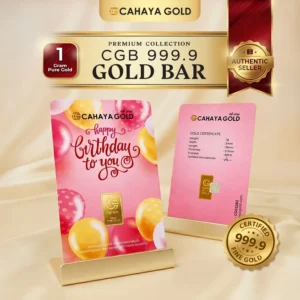 1g Gold Bar – Happy Birthday — jongkong emas 999.9 Cahaya Gold
